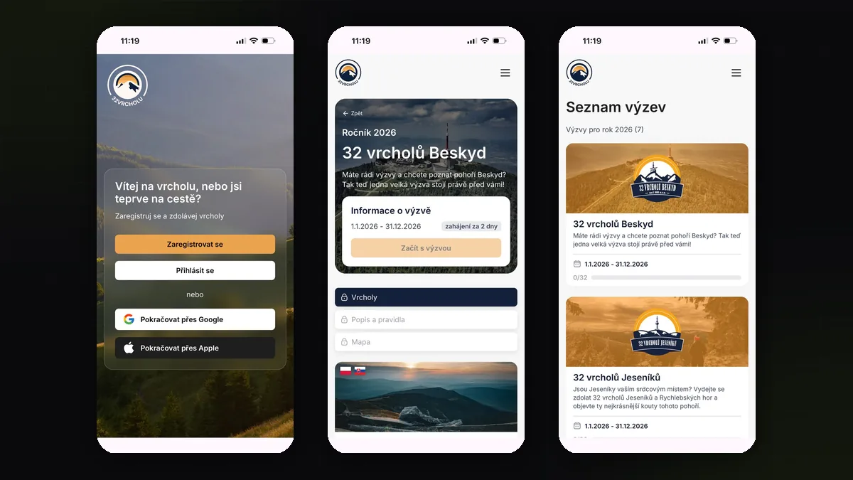 32 Vrcholů — iOS aplikace